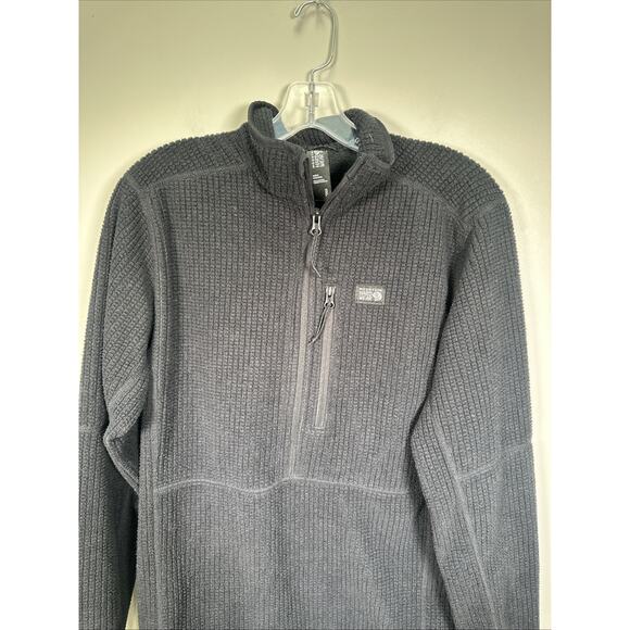 Mountain Hardware Explore Fleece Half Zip Mens S Waffle Texture Black Outdoors - Picture 3 of 8